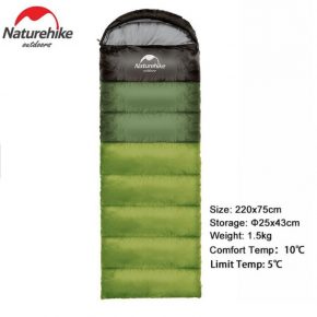 Спальный мешок с капюшоном Nature Hike U250 с фибер подкладкой (190+30)x75см