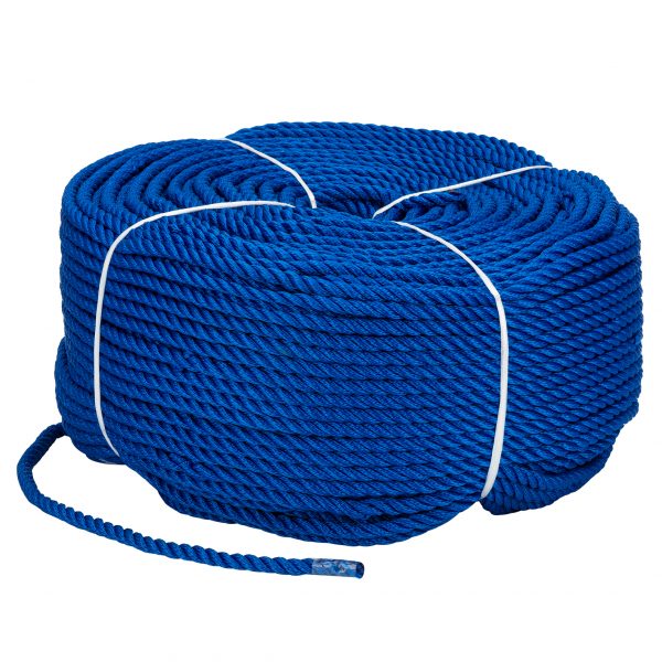 Веревка Polyester 3 strand rope 8mm*200m blue