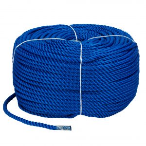 Веревка Polyester 3 strand rope 10mm*200m blue